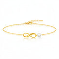 9ct Yellow Gold Infinity and Pearl Bracelet 4720