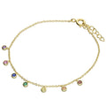 Sterling Silver Gold Plated Coloured CZ Bracelet 10230