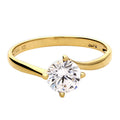 Sterling Silver Gold Plated CZ Ring Size O 10236