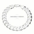Silver Gents Flat Bevelled 2-Way Wide Curb Bracelet 10471