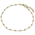 Sterling Silver Gold Plated Bead Anklet 11019