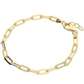 Sterling Silver Gold Plate Paper clip Bracelet 11331