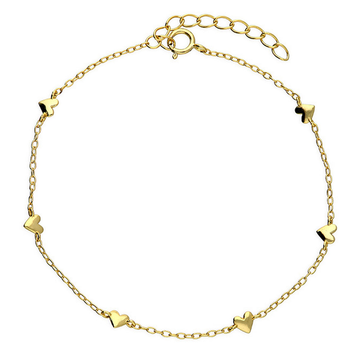 Sterling Silver Gold Plated Flat Curb Bracelet 11528