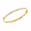 Silver Yellow Gold Plated Glitter Bangle 11627