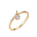 Sterling Silver Gold Plated CZ Size M Ring 11676