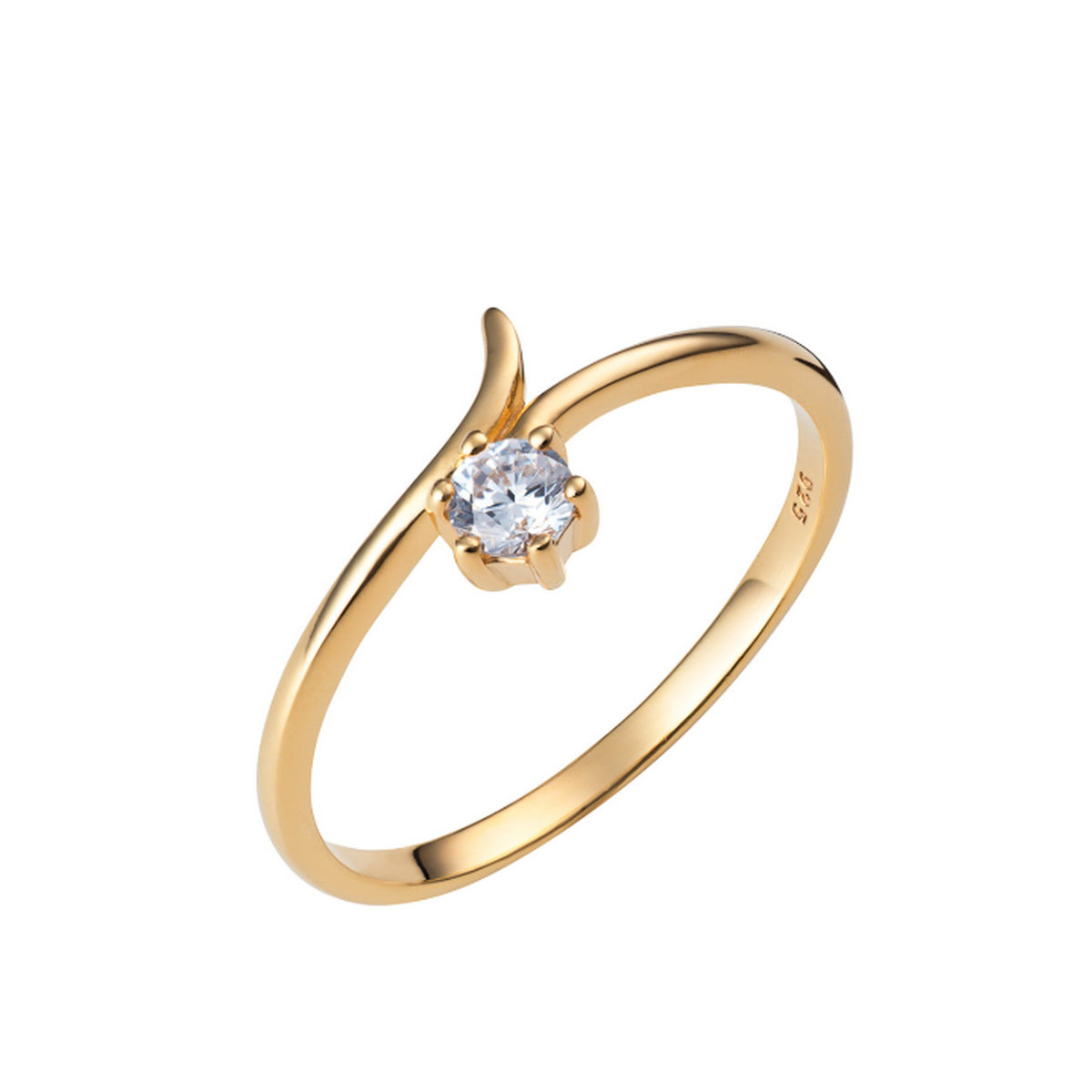 Sterling Silver Gold Plated CZ Size M Ring 11676
