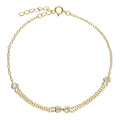 Sterling Silver Gold Plated Heart And Infinity Bracelet 11715