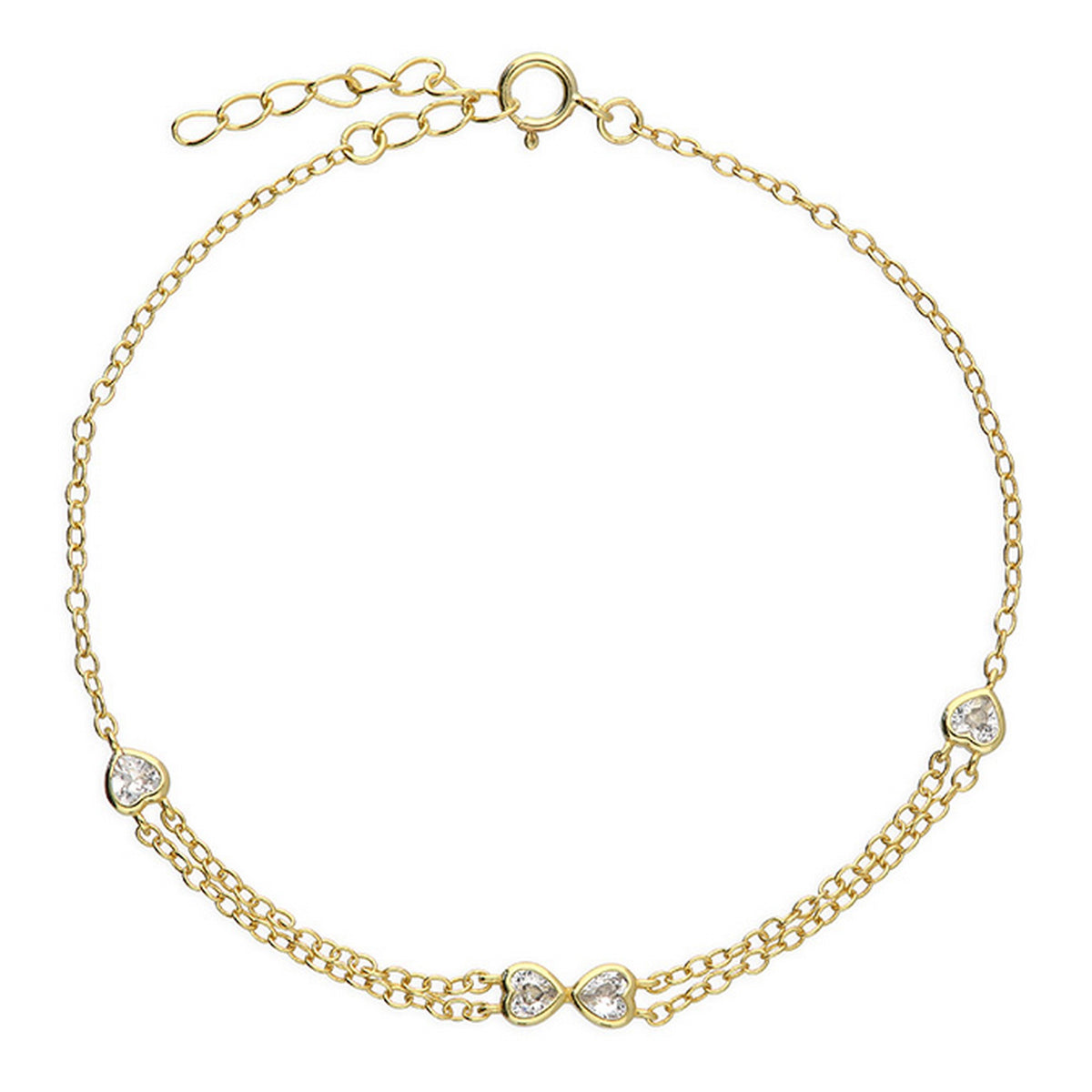 Sterling Silver Gold Plated Heart And Infinity Bracelet 11715