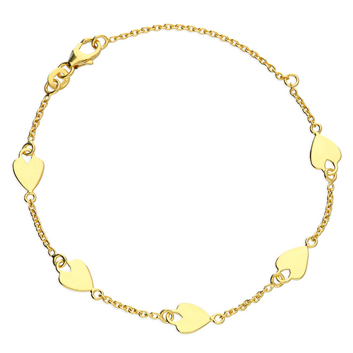 Sterling Silver and Gold Plate Heart Bracelet 11716