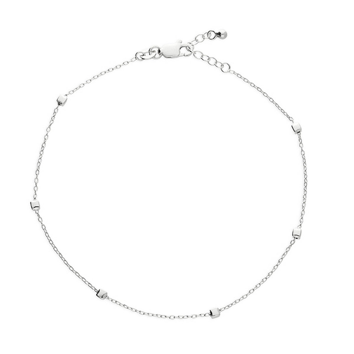 Sterling Silver Cube Anklet 12239