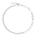 Sterling Silver Heart Links And Beads Anklet 12421