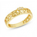 Sterling Silver Gold Plate Claddagh Ring Size O 12522