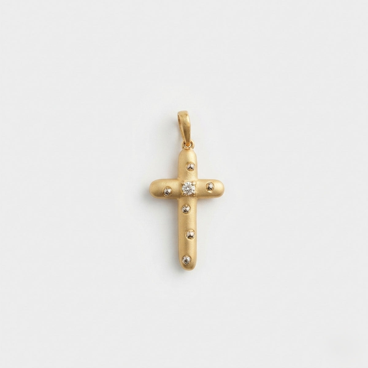 9ct Yellow Gold Matte Finish Cross Pendant 12653
