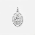 9ct White Gold Oval Matte/Polished St Christopher Pendant 12658