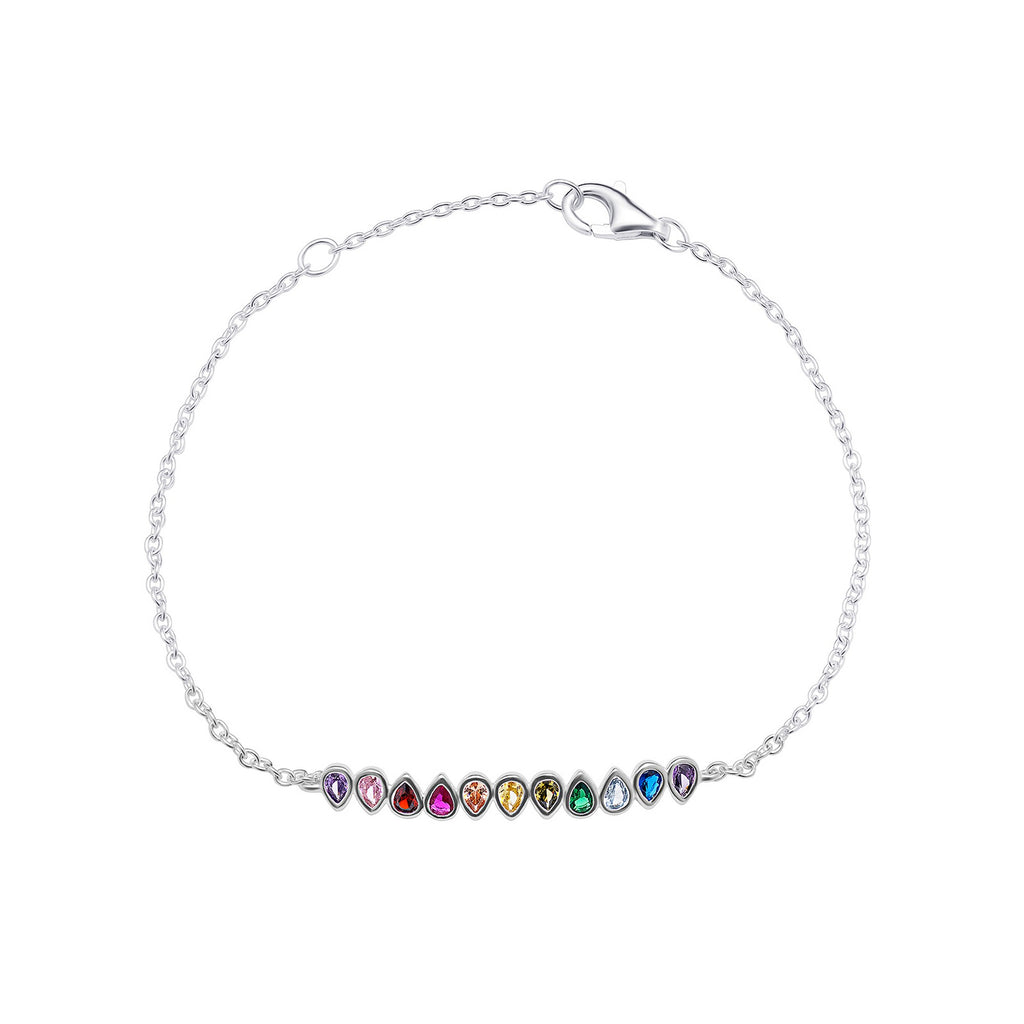 Silver Multi Coloured CZ Bracelet 13042