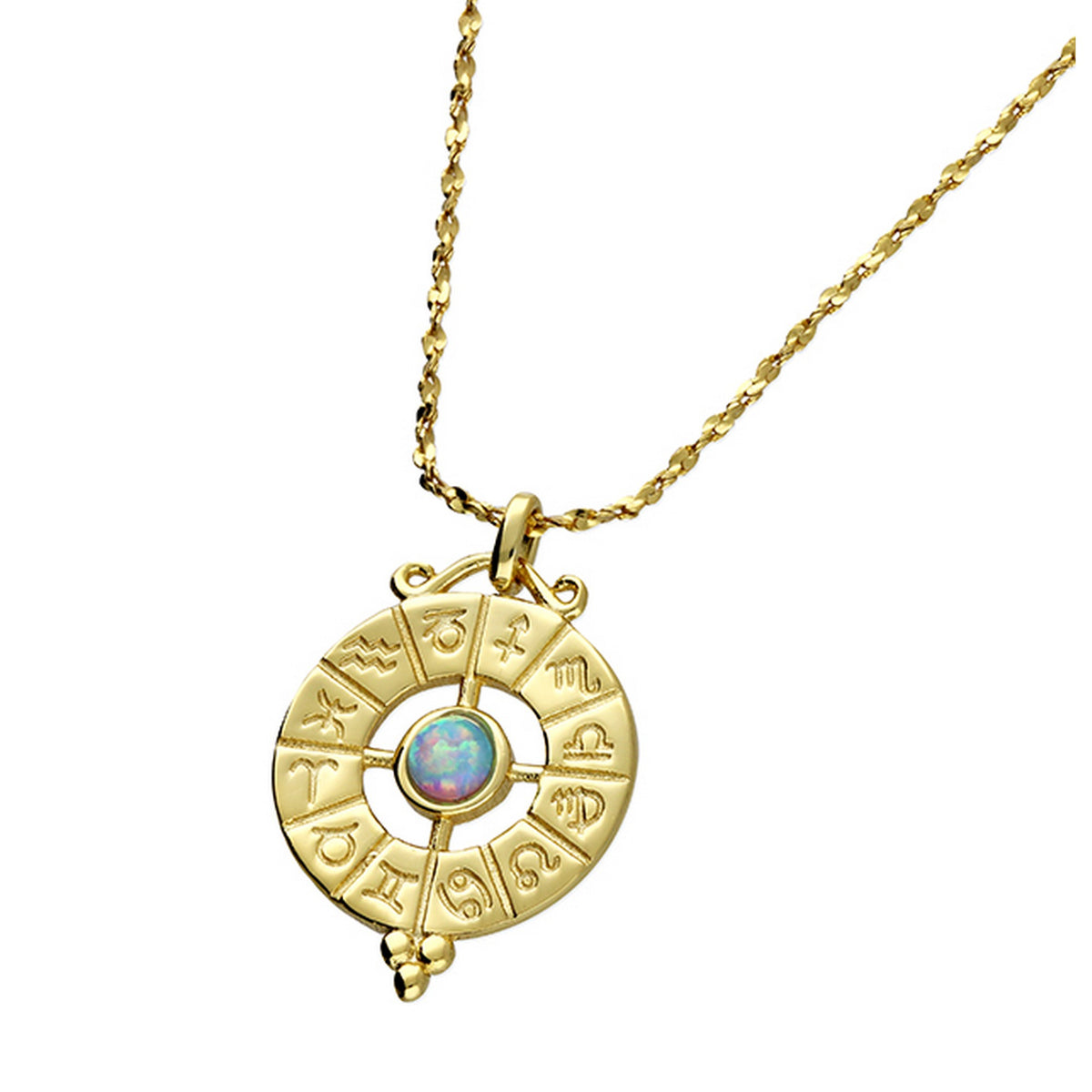 Sterling Silver Gold Plate Astrology Pendant and Chain 2000