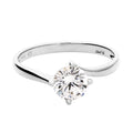 Sterling Silver Platinum Plated Solitaire Cubic Zirconia Ring 2059