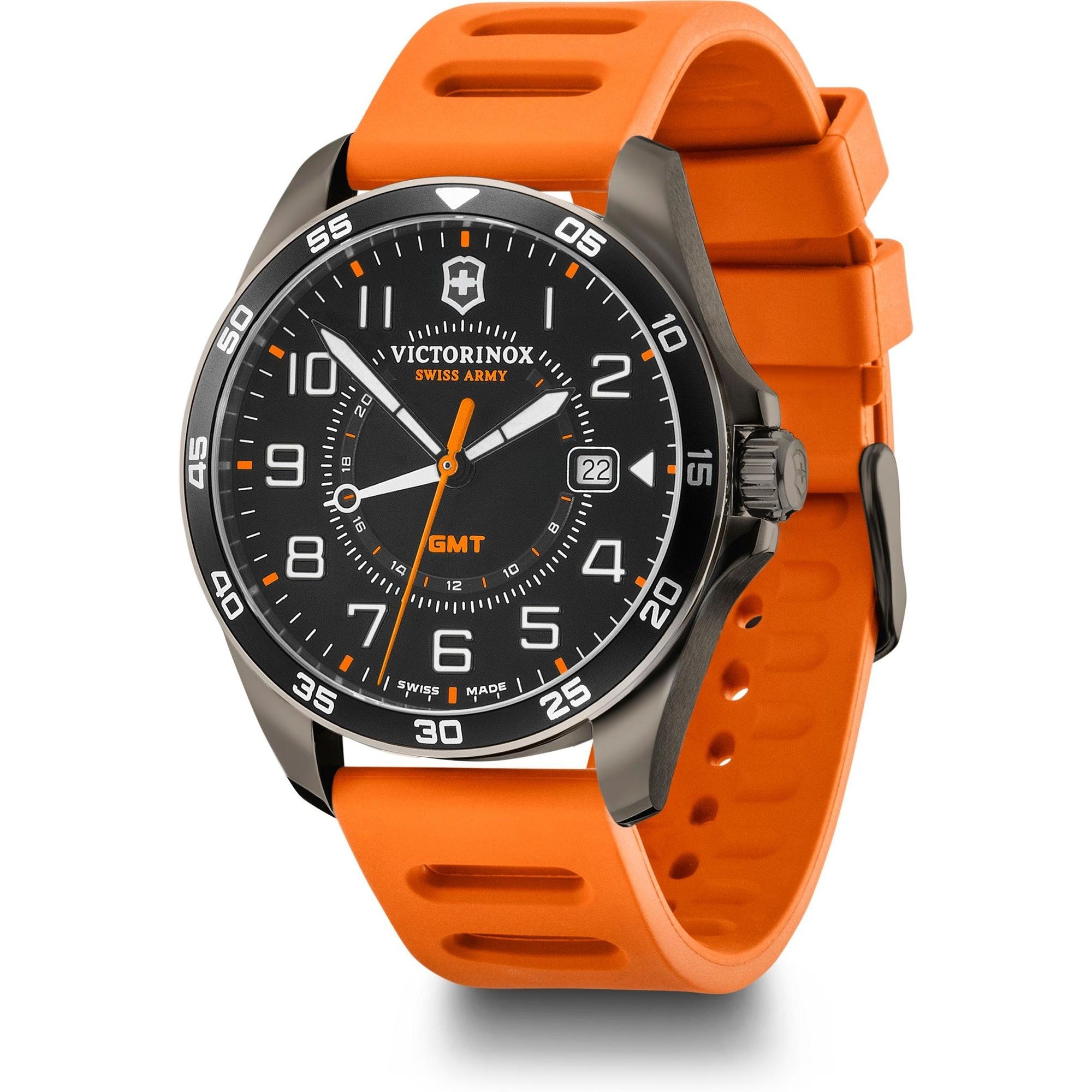 Victorinox Fieldforce GMT 42mm Orange Strap Sports Watch 241897