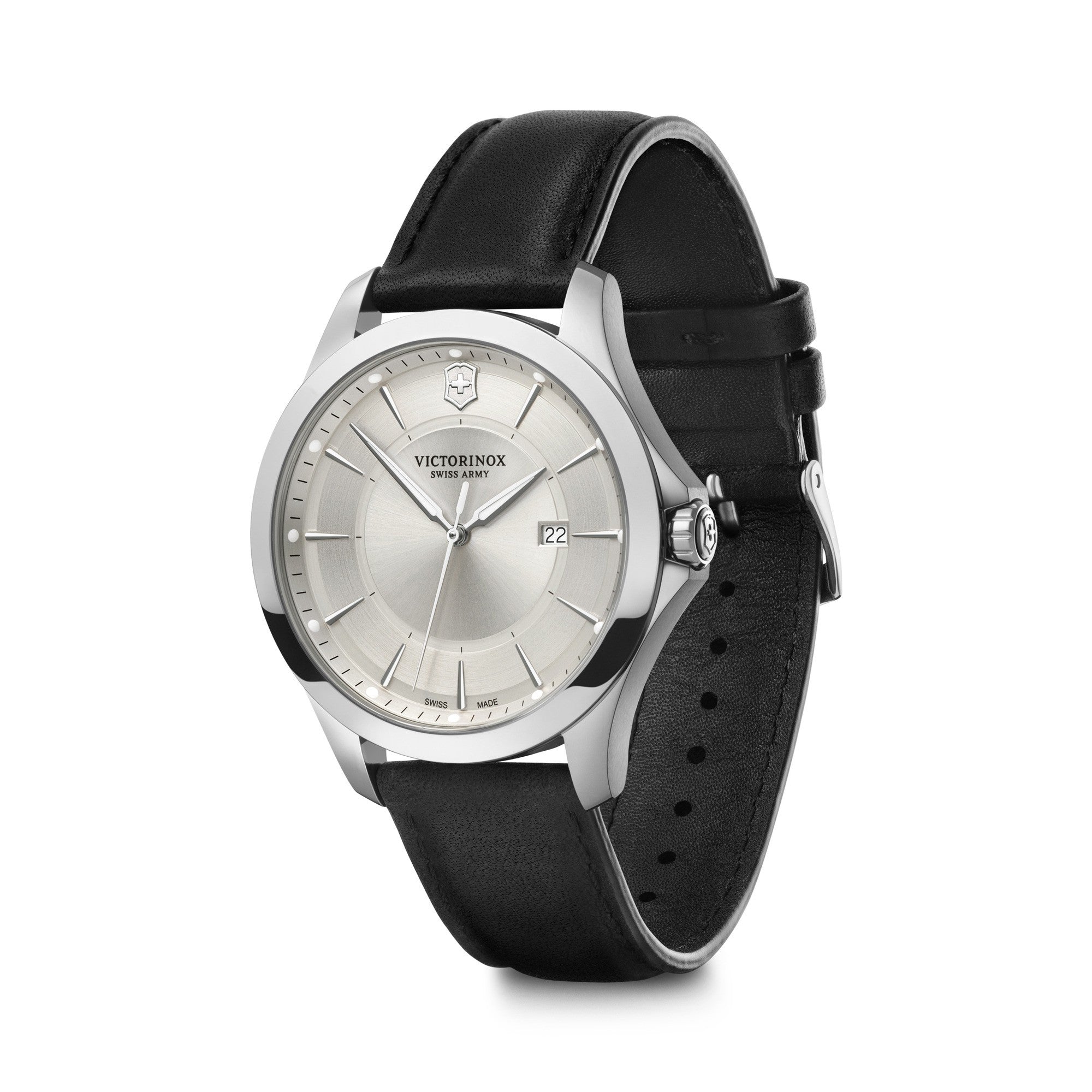 Victorinox Alliance 42mm Black Leather Strap Watch 241905