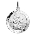 Silver Large Double-Sided St Christopher Pendant 1690