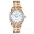 Citizen ladies Rose Plt Silhouette Crystal Eco-Drive Bracelet Watch EM0773-54D