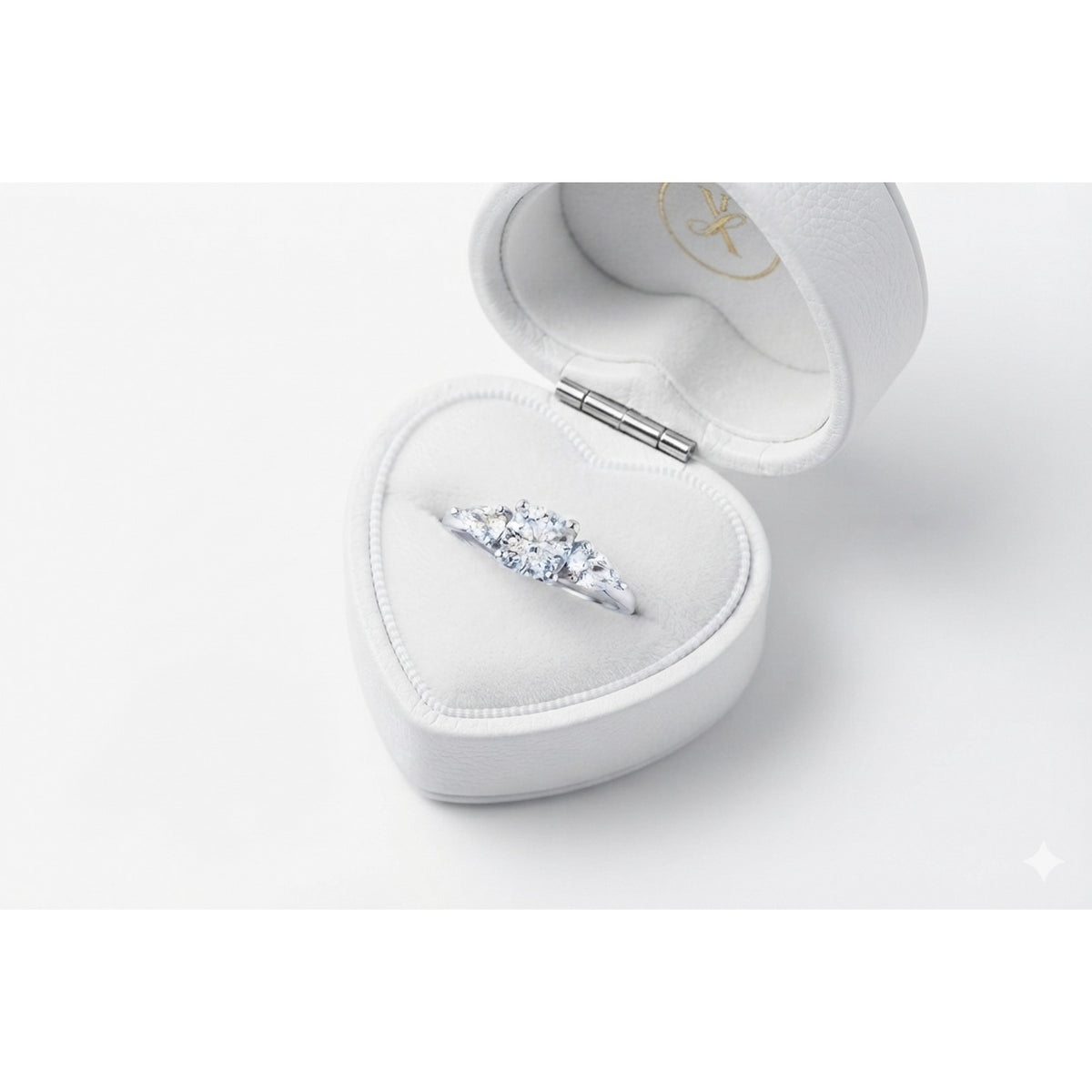 9ct White Gold Trilogy CZ Ring 4958