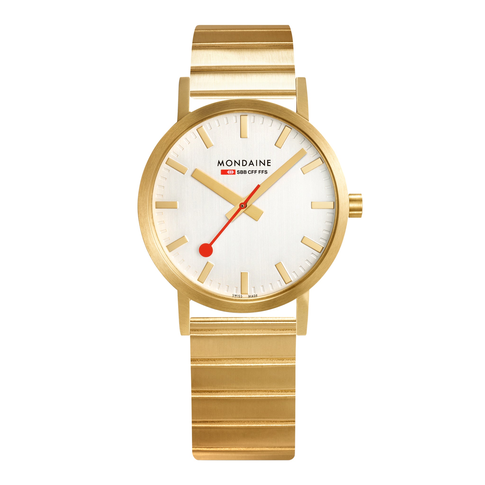 Mondaine 36mm, Stainless Steel Gold Plated Watch - A660.30314.16SBM