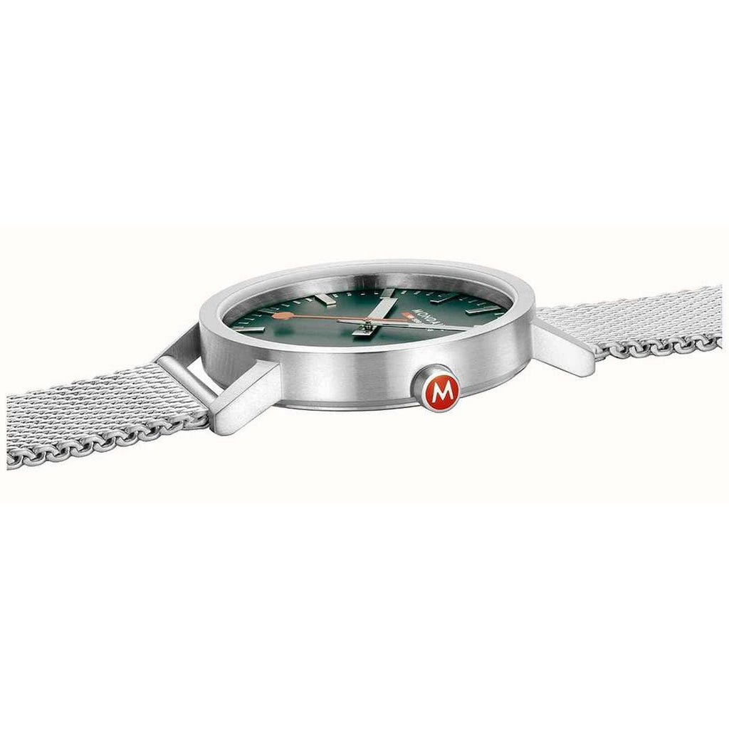 Mondaine Classic 36mm Green Dial, Stainless Steel Forest Green Watch A660.30314.60SBJ