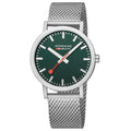 Mondaine Classic 40mm Green Dial, Stainless Steel Forest Green Watch A660.30360.60SBJ