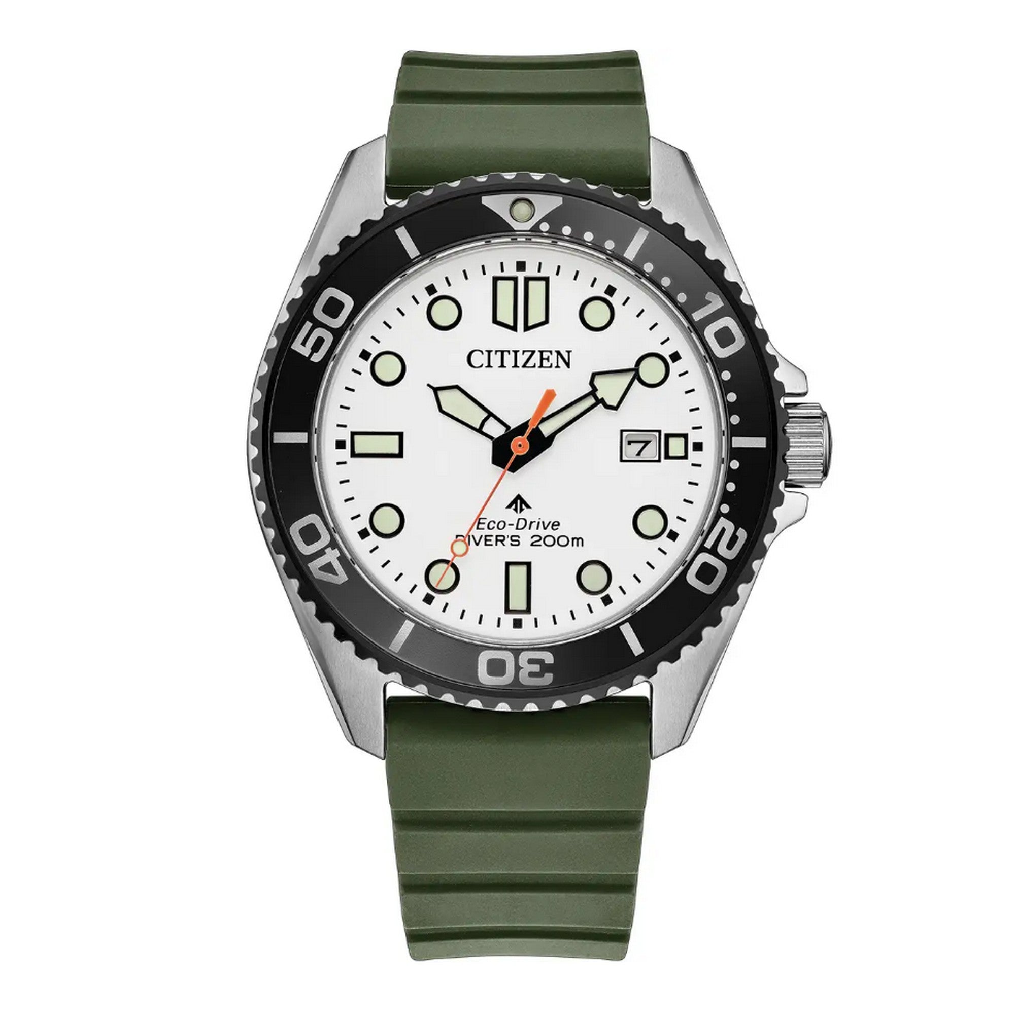 Citizen Gents Promaster Divers Eco-Drive Green Strap Watch BN0265-00A