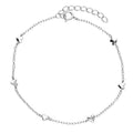 Silver Rhodium Plated Plain Multi-Heart Bracelet 11527