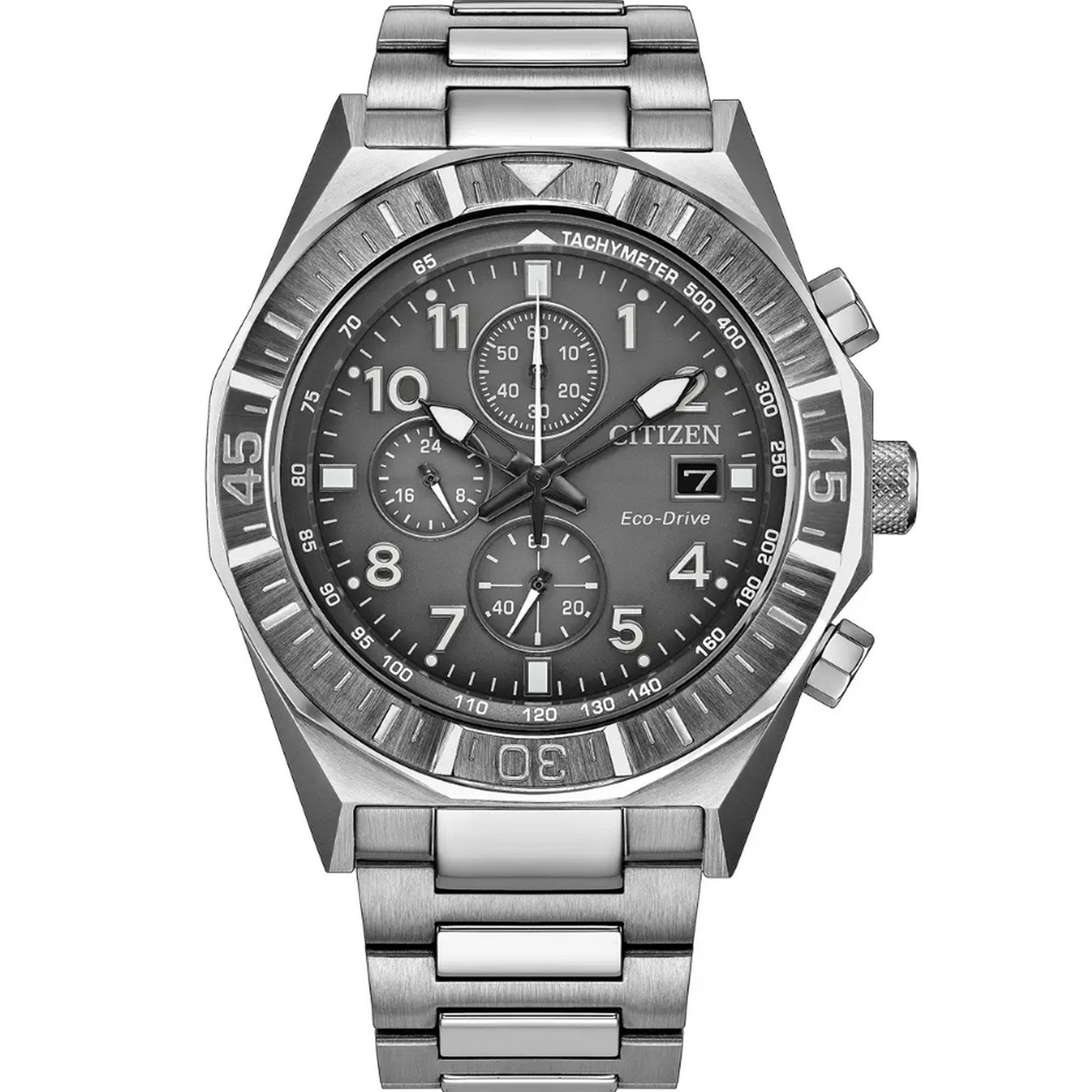 Citizen Gents Nighthawk Eco-Drive Chronograph Bracelet Strap Watch CA0890-54H