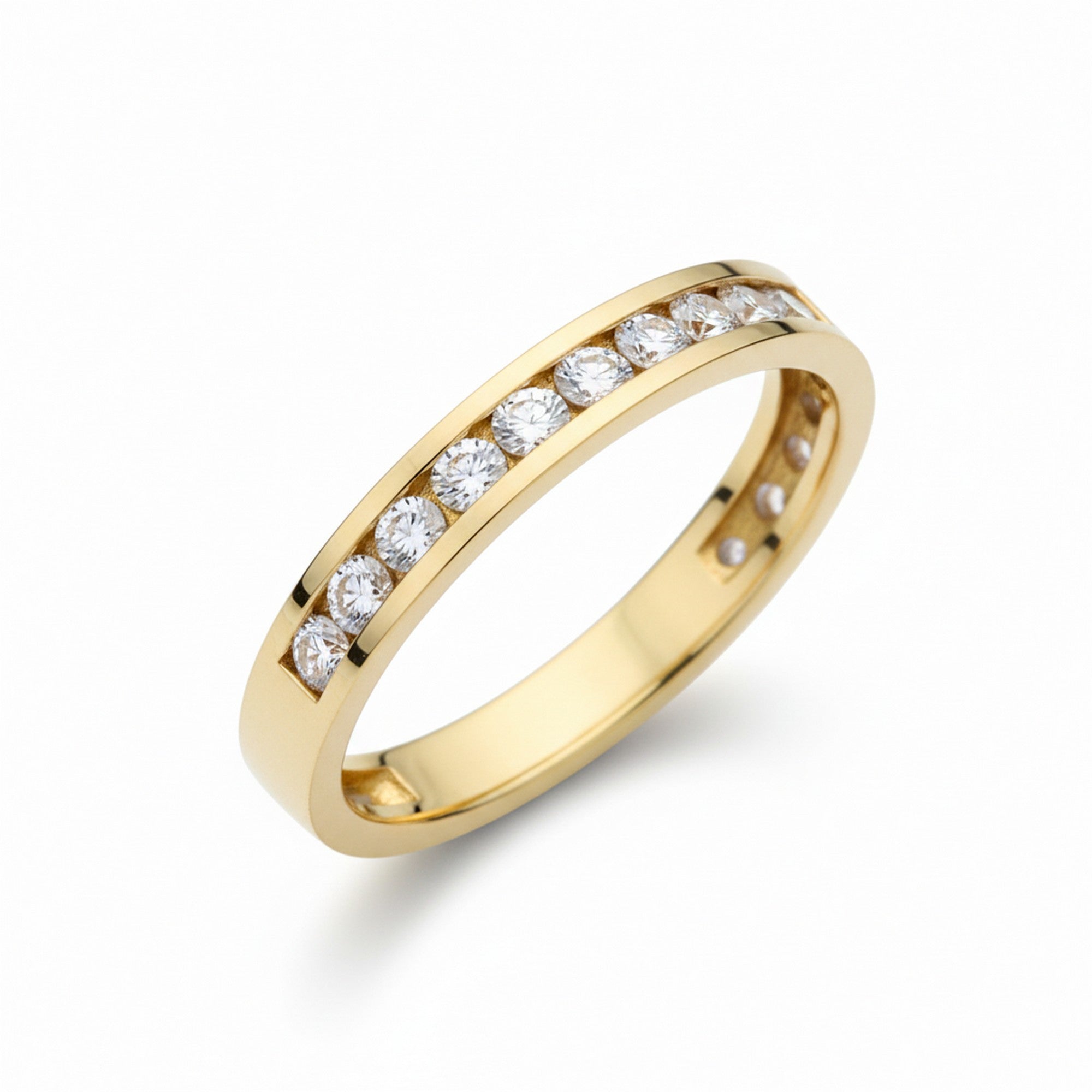 9ct Yellow Gold and Diamond 0.50ct Half Eternity Ring DR1303