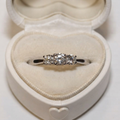 18ct White Gold 0.37ct Diamond Trilogy Ring 11114