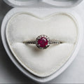 9ct Yellow Gold 0.20ct Diamond & Ruby Halo Cluster Ring 11157
