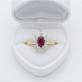 18ct Yellow Gold 0.24ct Diamond & Ruby Cluster Ring 11588