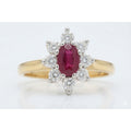 18ct Yellow Gold 0.24ct Diamond & Ruby Cluster Ring 11588