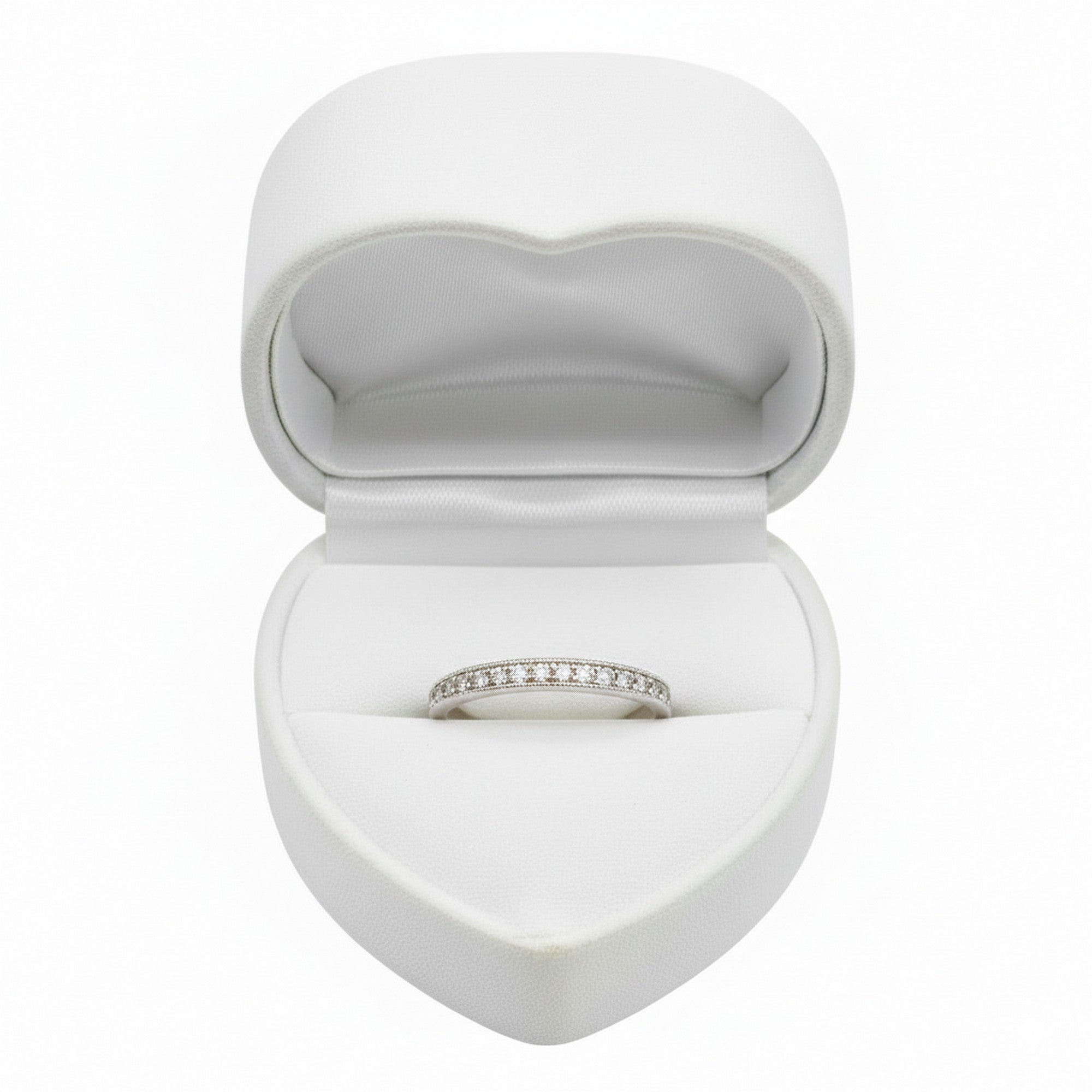 9ct White Gold 0.09cts Diamond Half-Eternity Band Ring ES-DR1369W