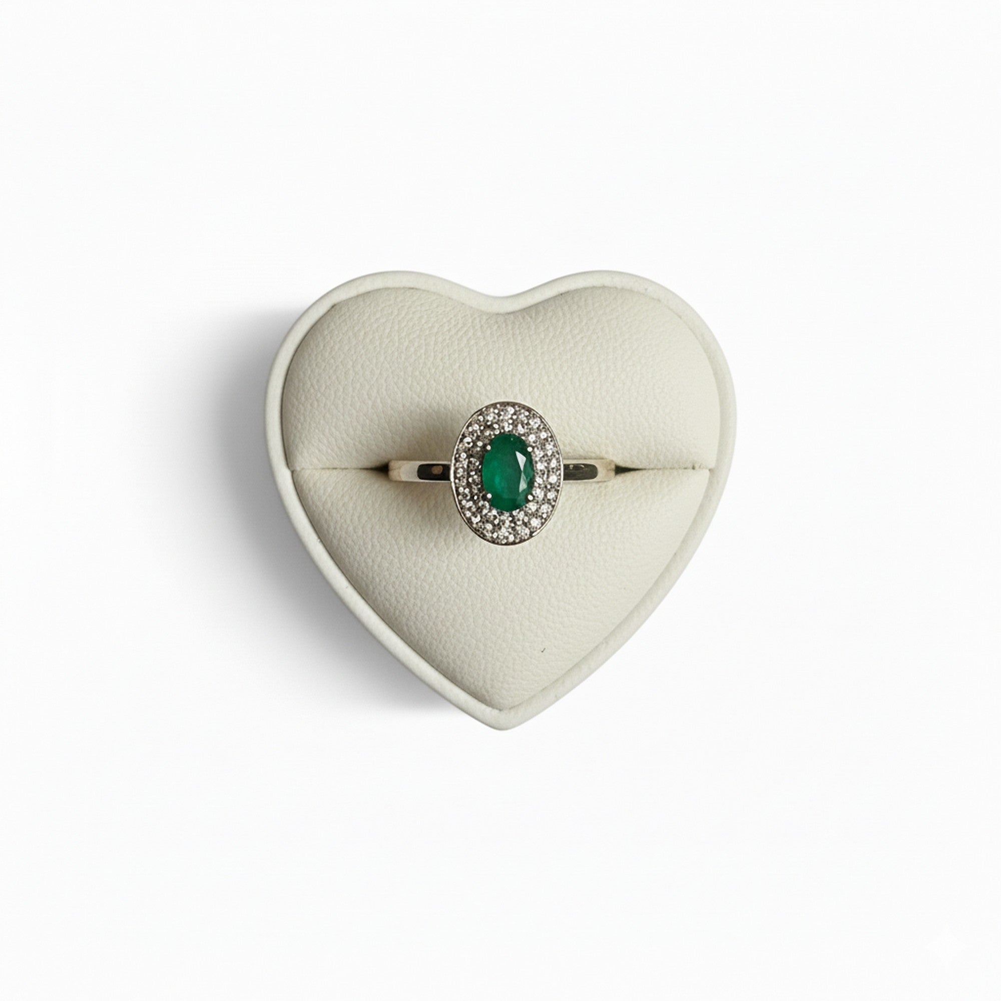 9ct Yellow Gold 0.20ct Diamond & Emerald Oval-Cut Halo Cluster Ring ES-DER1783