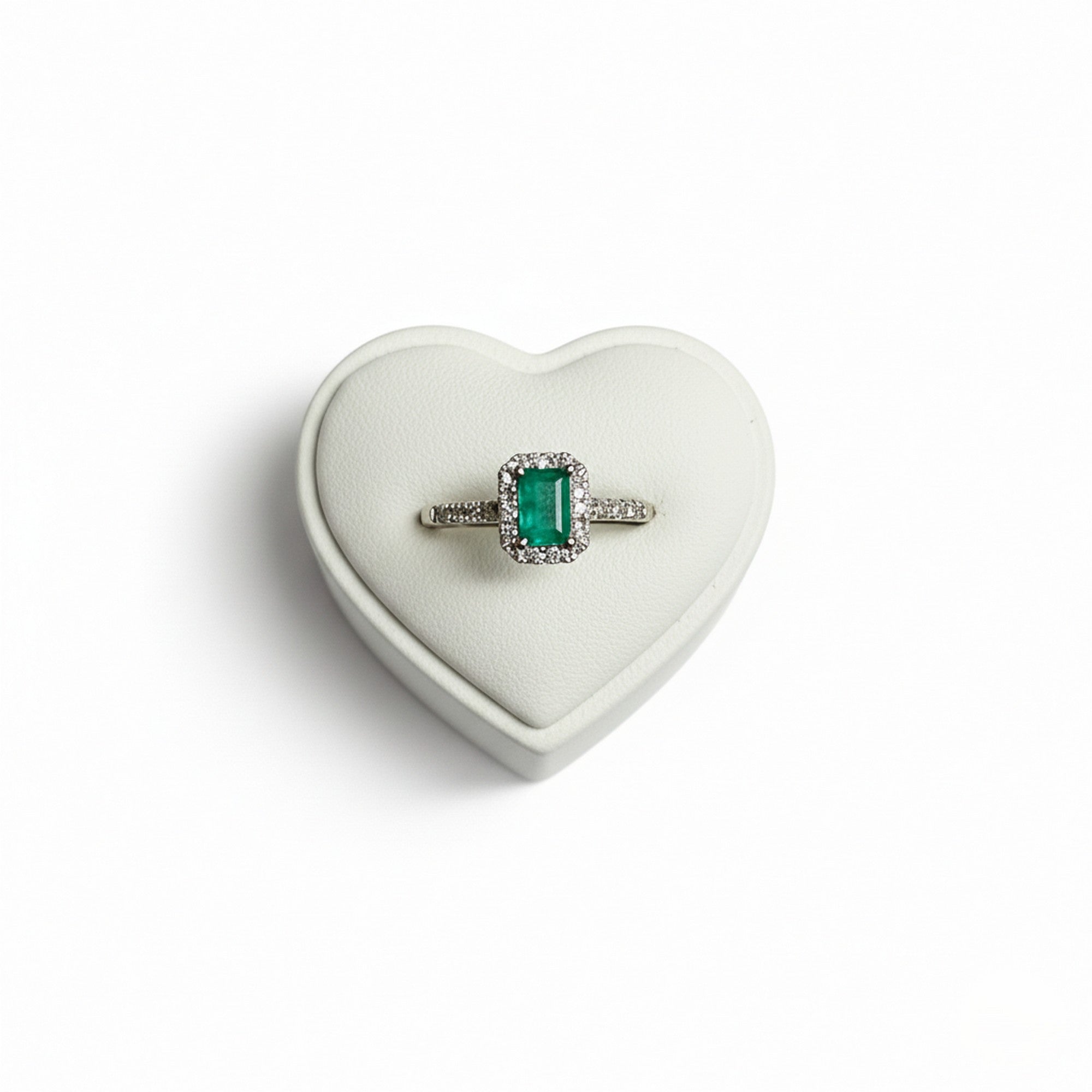 9ct Yellow Gold 0.20ct Diamond & Emerald Halo Ring ES-DER1865