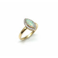 9ct Yellow Gold Marquise Opal and 0.18pts Diamond Ring ESDOR1422WIT