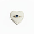 9ct Yellow Gold 0.15ct Diamond & Sapphire Cushion-Cut Halo Cluster Ring 11857