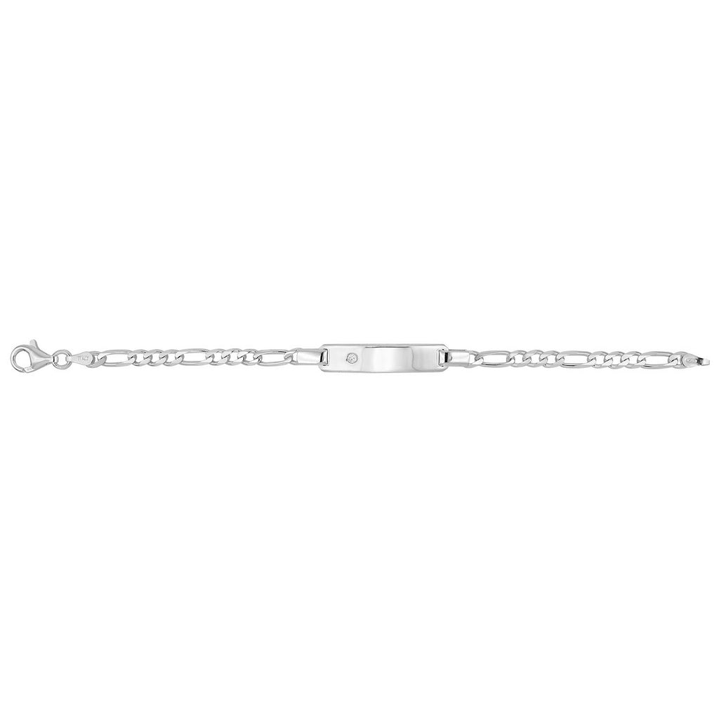Silver Babies CZ Figaro Identity Bracelet 7251
