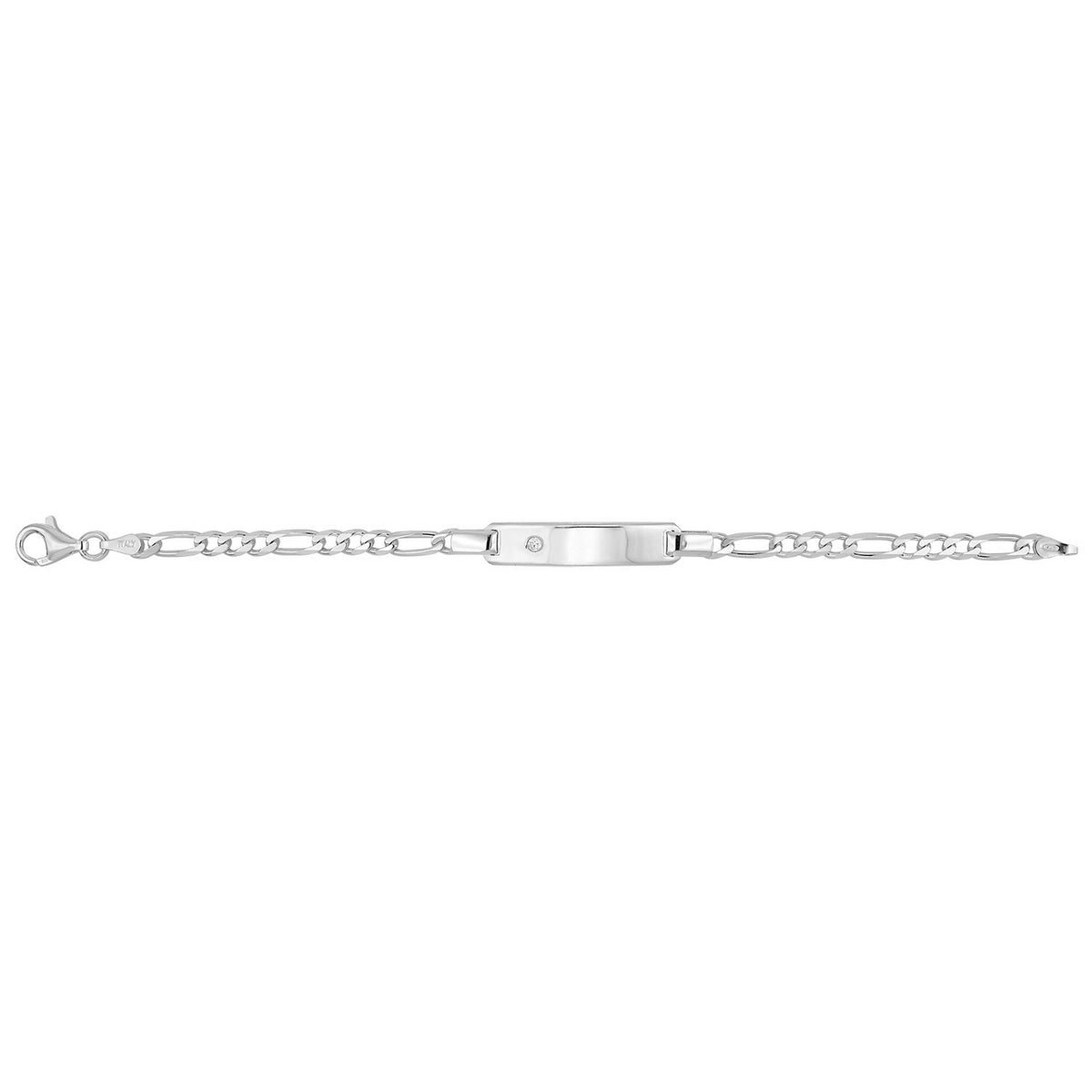 Silver Babies CZ Figaro Identity Bracelet 7251