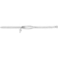 Silver Babies Cross Charm Identity Bracelet 7252