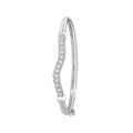 Silver Babies Oval CZ Hinged Bangle 8949