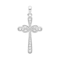 Silver Rhodium Plated Infinity CZ Cross 12745