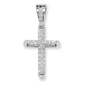 Silver Large CZ Cross Pendant 9188