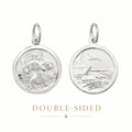 Silver Double-Sided Round St Christopher Pendant 9193