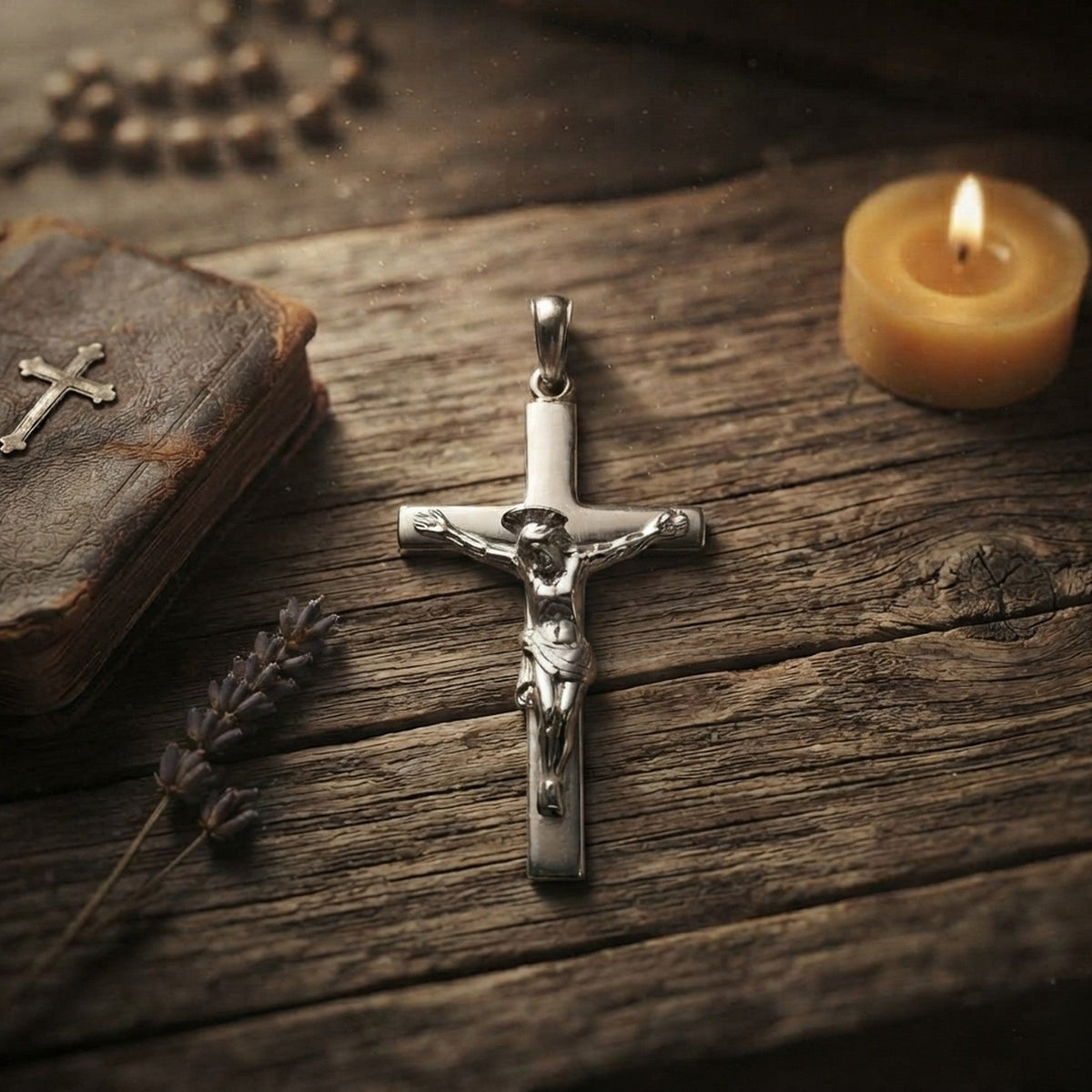 Silver Large Crucifix Pendant 12859